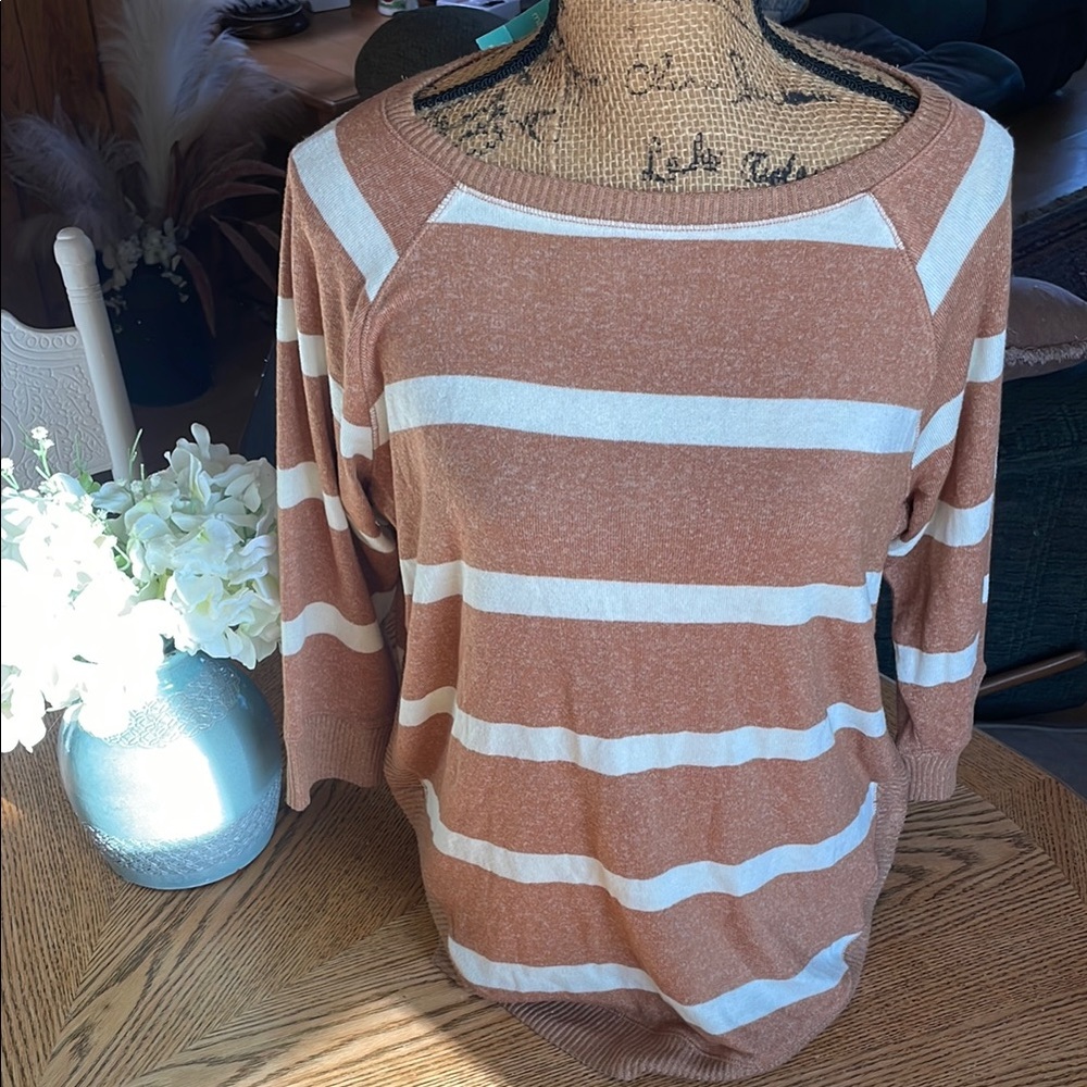 Maurice’s Striped Brown and White Sweater